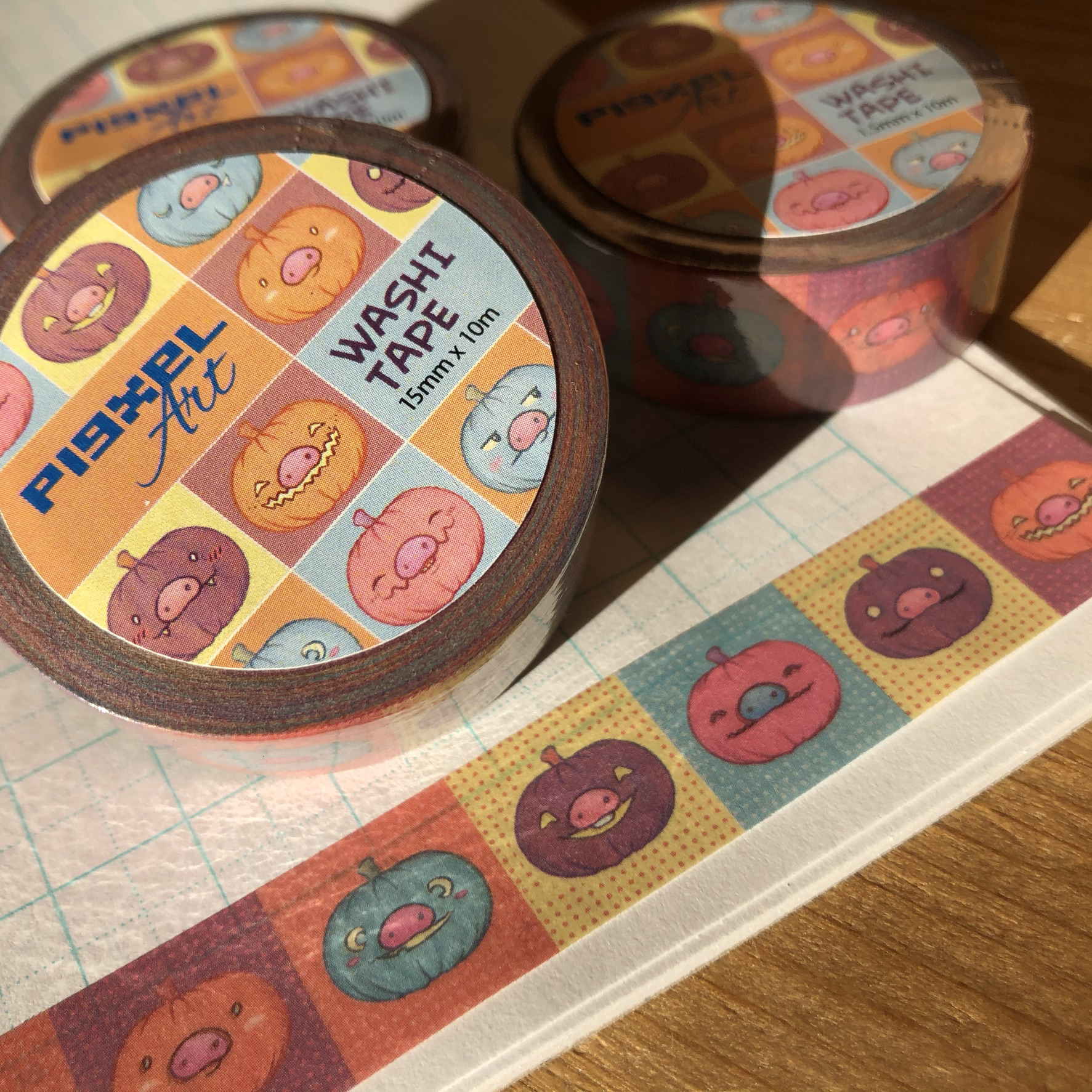 Kawaii Piggy Pumpkin Patch Washi Tape, Stationery Washi Tape, Cute Washi  Tape – Pigxel Art